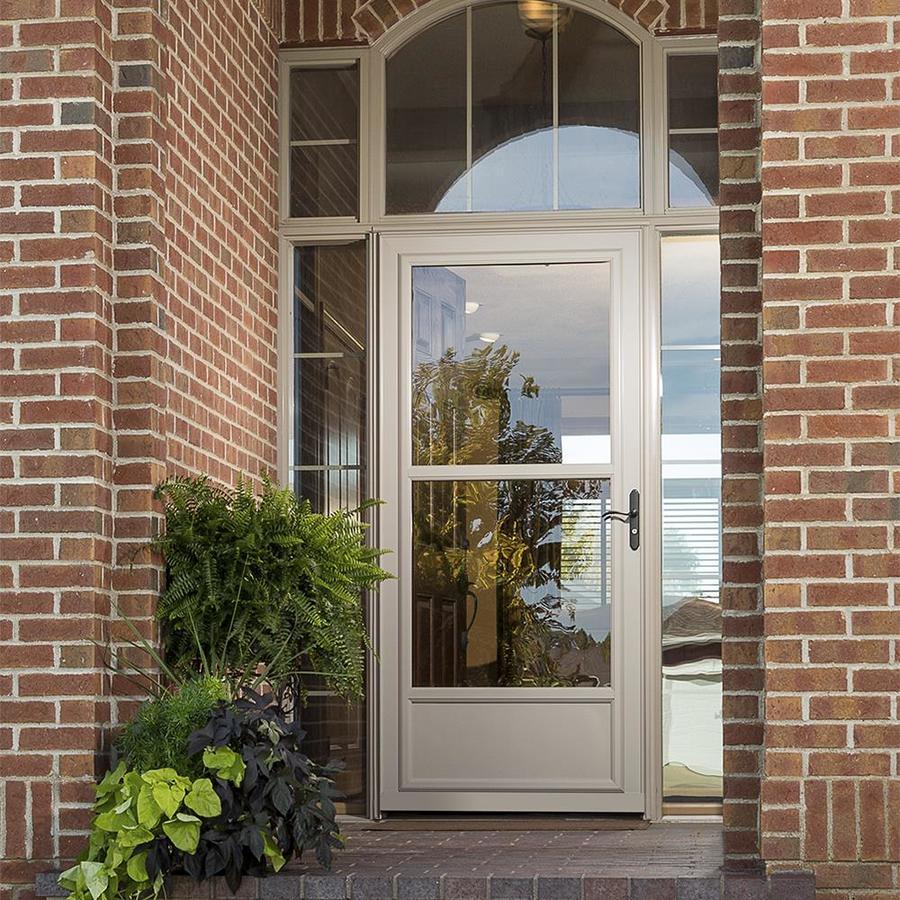 LARSON Tradewinds 36-in x 81-in Green Mid-View Aluminum Storm Door - Super Arbor