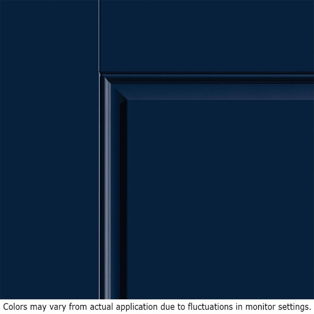 Therma-Tru Benchmark Doors Hampton 36-in x 80-in Steel 1/4 Lite Right-Hand Inswing Navy Painted Prehung Single Front Door with Brickmould