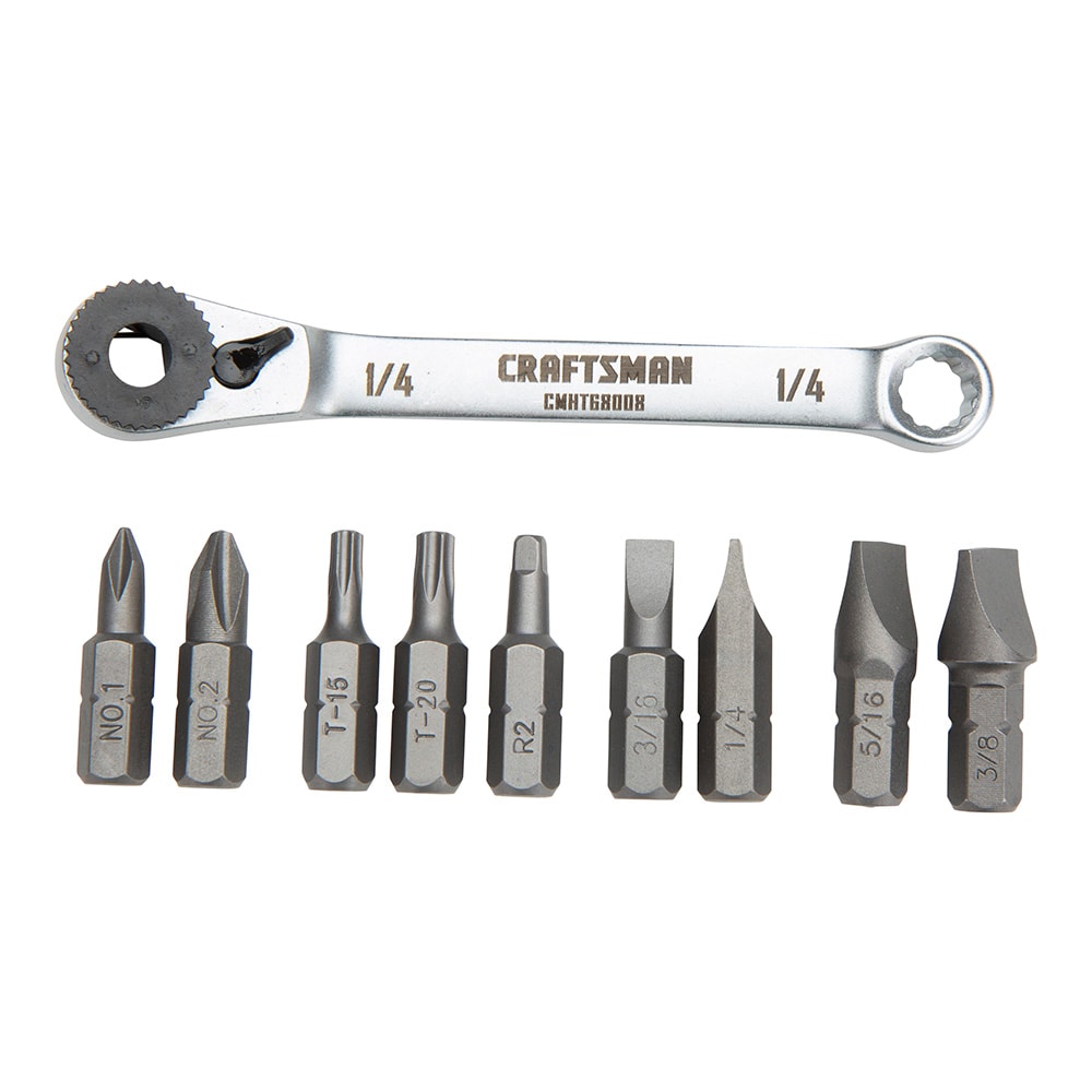 CRAFTSMAN 10-Piece Steel Handle Ratcheting Multi-Bit Screwdriver Set