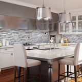 Elida Ceramica Moonlight Linear Blend 12-in x 12-in Glossy Glass/Stone Mosaic Wall Tile
