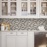 Elida Ceramica Highlight Linear Blend 12-in x 12-in Glossy Glass/Stone Mosaic Wall Tile