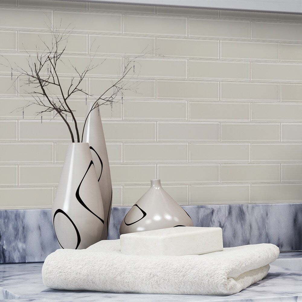 Elida Ceramica Highlight Subway 12-in x 12-in Glossy Glass Subway Wall Tile