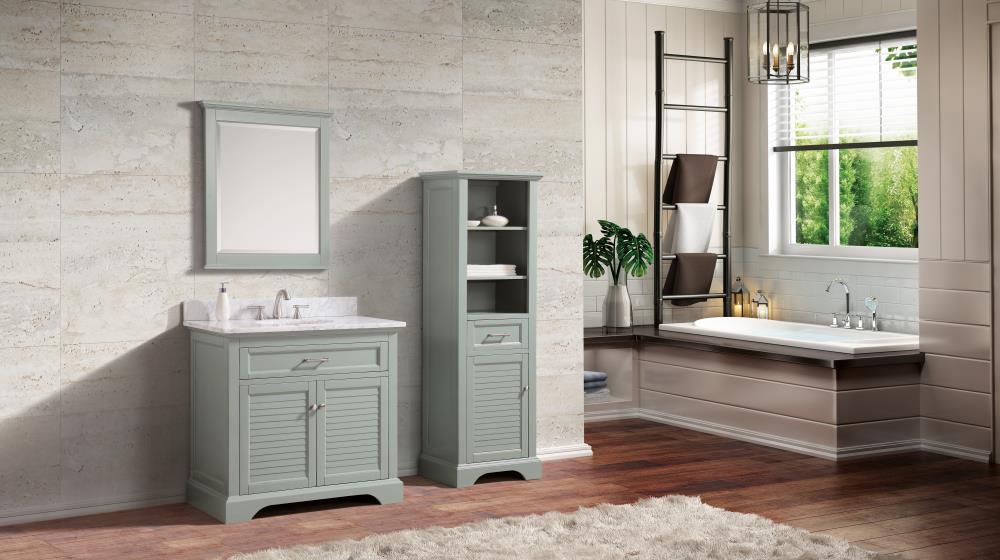 Avanity Colton 22-in W x 65-in H x 16-in D Basil Green Plywood Freestanding Linen Cabinet