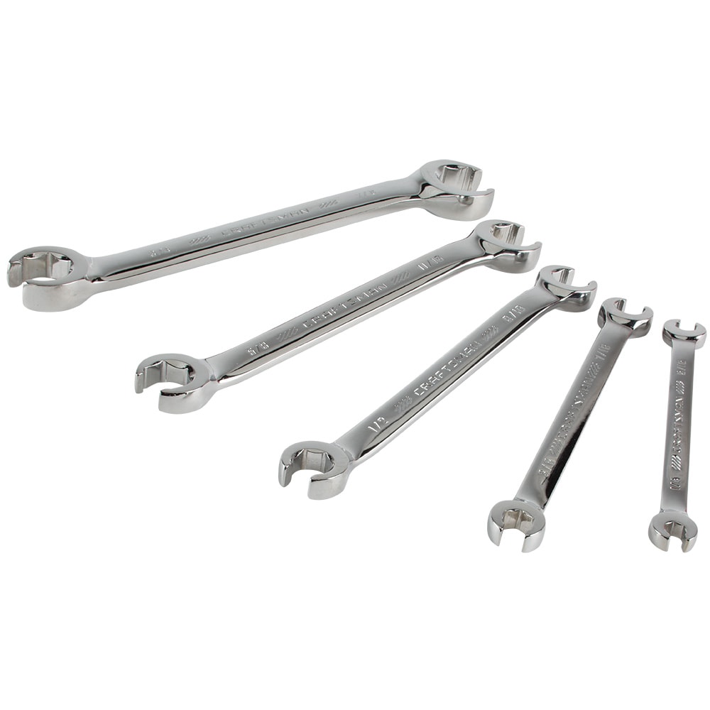 CRAFTSMAN 5-Piece 6-Point Standard (SAE) Flare Nut Open-End Wrench Set, Includes Hard Case