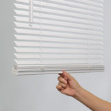Project Source Room Darkening 1-in Slat Width 35-in x 64-in Cordless White Vinyl Mini Blinds