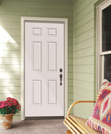 JELD-WEN 32-in x 80-in Steel Left-Hand Inswing Primed Fire Rated Prehung Single Front Door, Brickmould Included