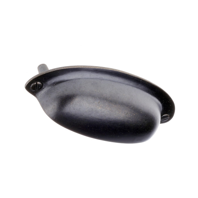 Sumner Street Home Hardware Rustic 3-1/2-in (89mm) Center to Center Antique Brass Oval Cup Drawer Pull