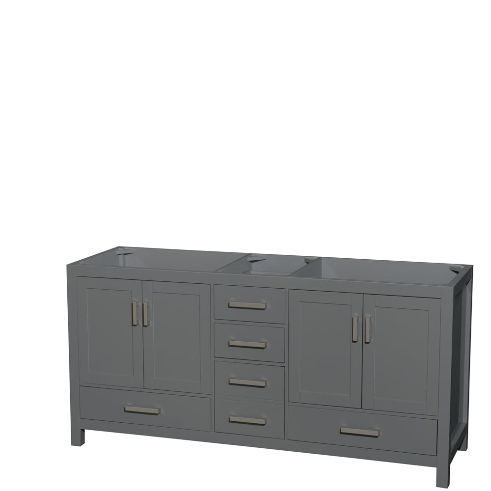 Wyndham Collection Sheffield 70.75-in Dark Gray Bathroom Vanity Cabinet