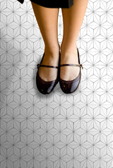 FloorPops White 2.76-mil x 12-in W x 12-in L Water Resistant Peel and Stick Vinyl Tile Flooring