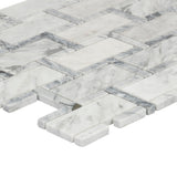 Satori Carrara Grigio 12-in x 12-in Polished Natural Stone Subway Mosaic Wall Tile (0.95-sq. ft/ Piece)