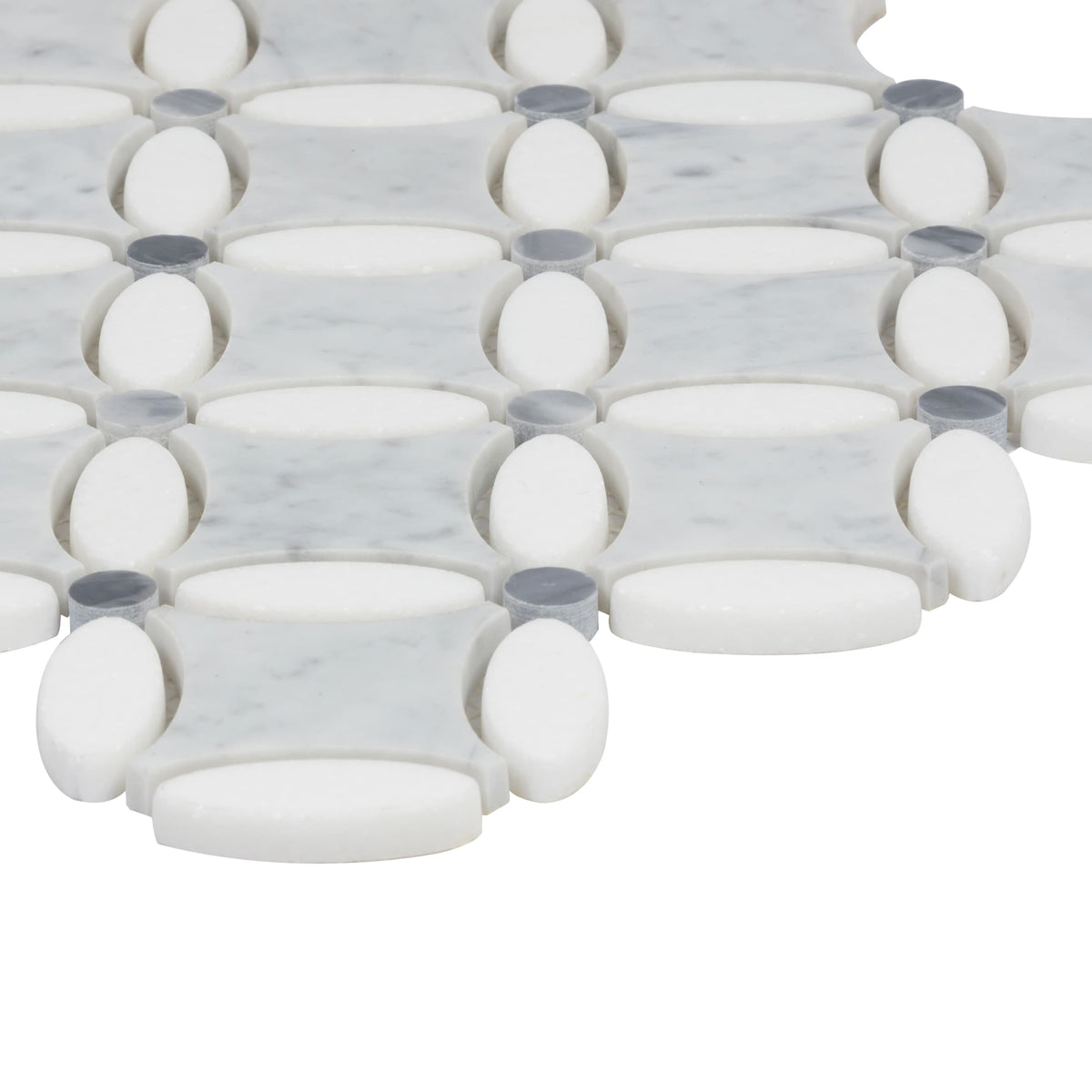 Satori Flower 12-in x 12-in Polished Natural Stone Marble Mosaic Tile