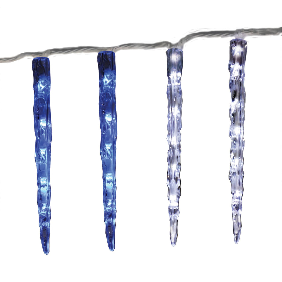 GE Color Choice 100-Count Multi-Function Color-Changing LED Christmas Icicle Lights, 20 Icicles, 9.5-ft Lighted Length, White Wire