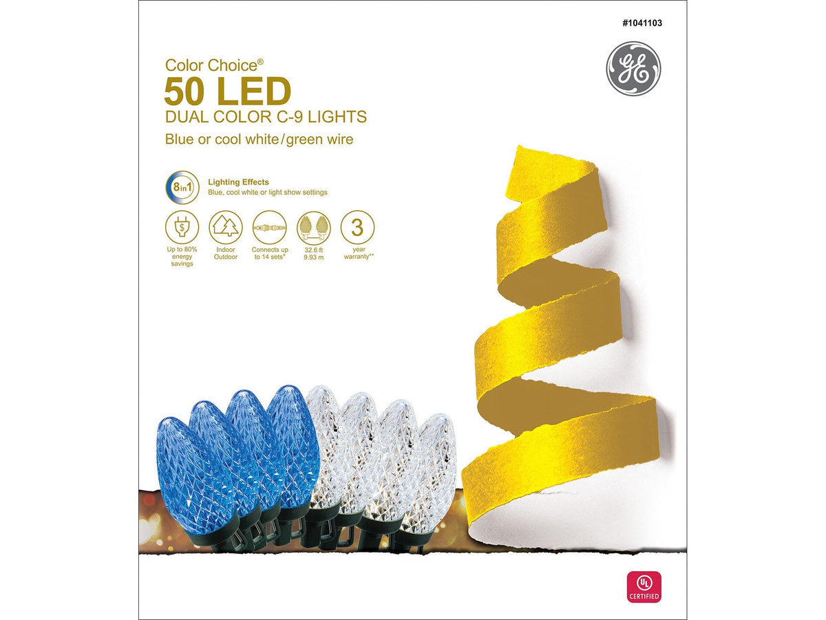 GE Color Choice 50-Count 32.6-ft Multi-function Color Changing LED Plug-In Christmas String Lights