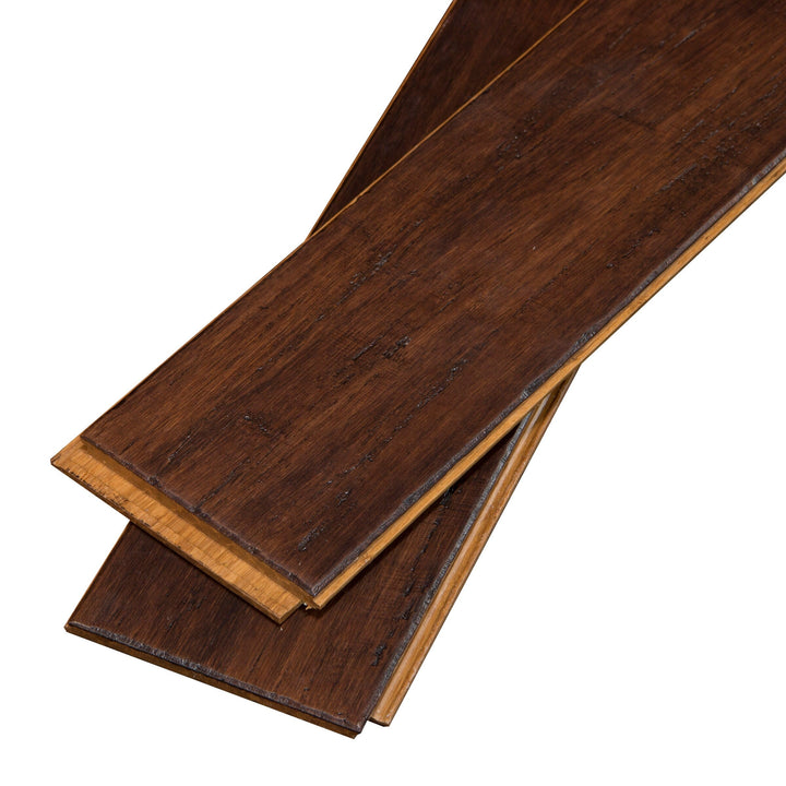 Cali Bamboo Fossilized 3.75-in Bordeaux Distressed Solid Bamboo Hardwood Flooring, 7/16-in T x 36-in L (22.69-sq ft/Carton)