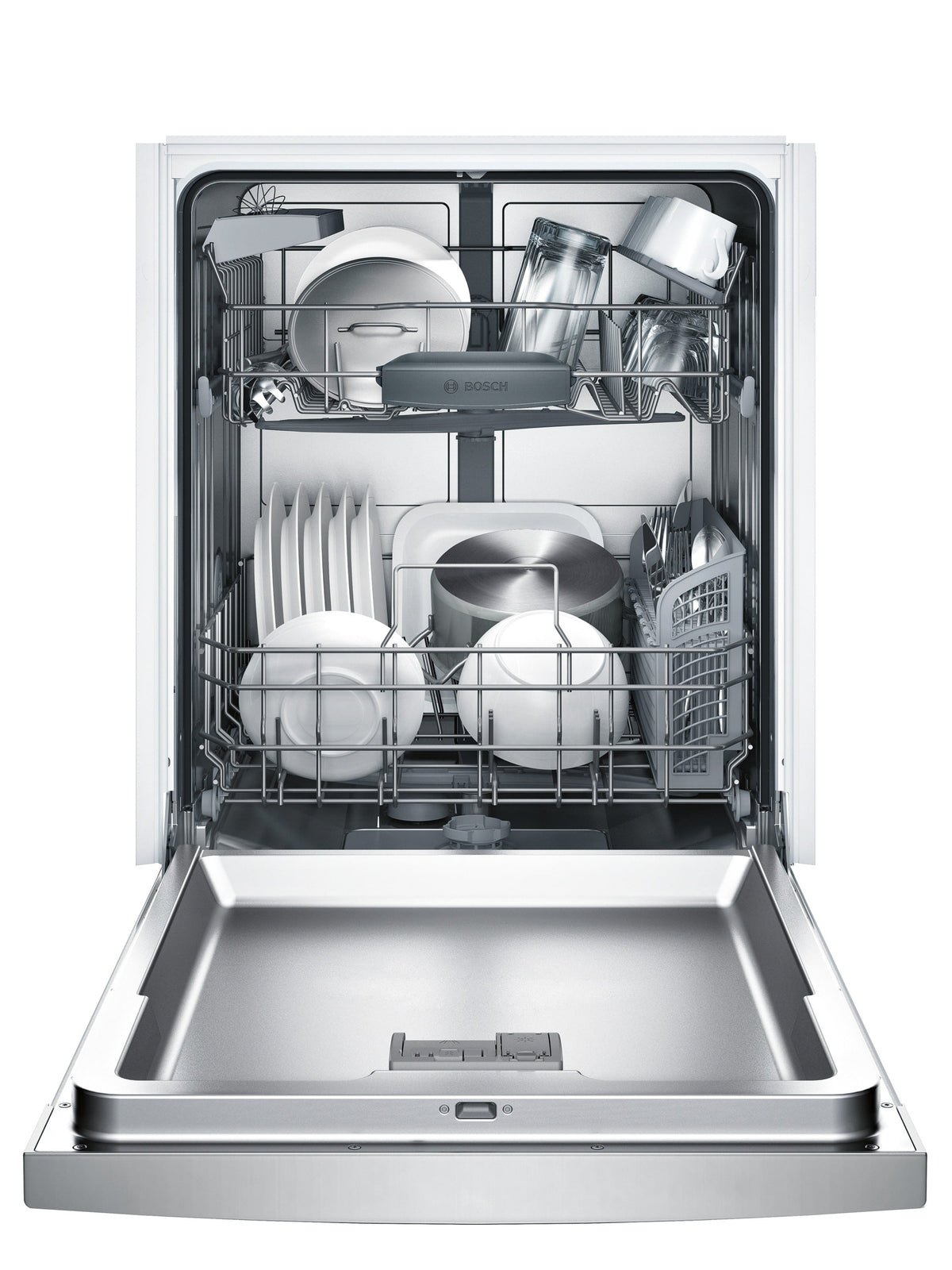 Bosch 100 Series PureDry 50-Decibel Front Control 24-in Built-In Dishwasher, Fingerprint-Resistant Stainless Steel, ENERGY STAR