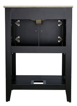 ANZZI Mosset Series 24-in Black Single Sink Bathroom Vanity with White Ceramic Top (Mirror Included)
