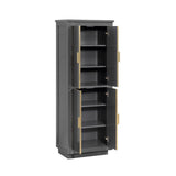 Avanity Allie/Austen 24-in x 65-in x 16-in Twilight Gray Wood Freestanding Linen Cabinet