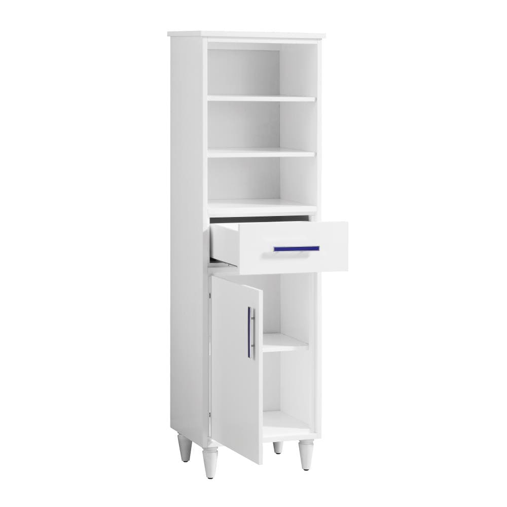 Avanity Layla 20-in W x 65-in H x 14.5-in D White Plywood Freestanding Linen Cabinet