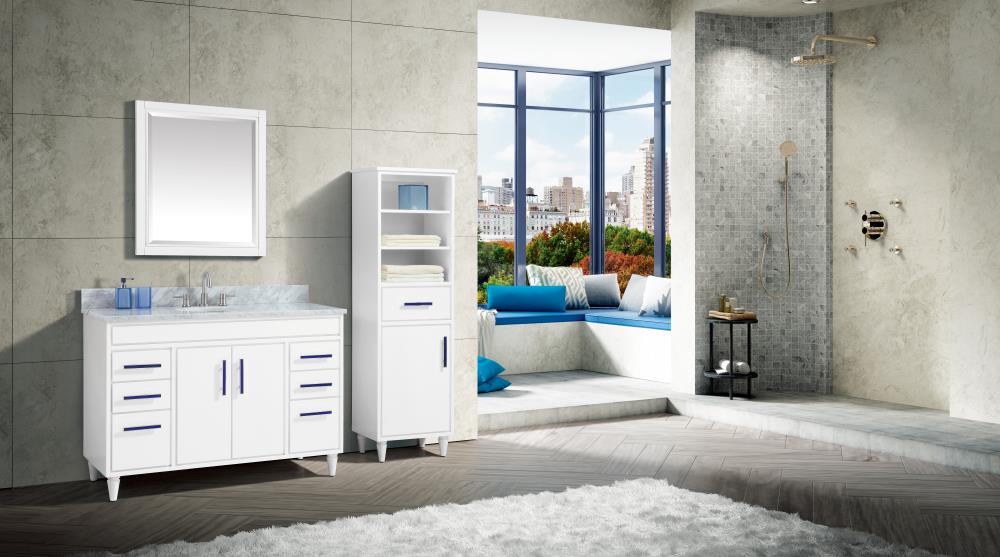 Avanity Layla 20-in W x 65-in H x 14.5-in D White Plywood Freestanding Linen Cabinet