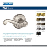 Schlage FB50 Flair Flair Aged Bronze Single-Cylinder Deadbolt Reversible Keyed Entry Door Handle Combo Pack (1 Handle and 1 Deadbolt)