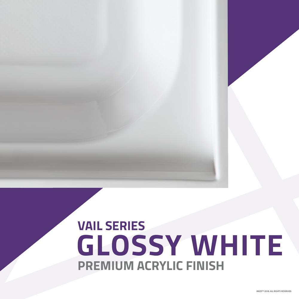 Vail 36 in. x 48 in. Double Threshold Shower Base in White - Super Arbor