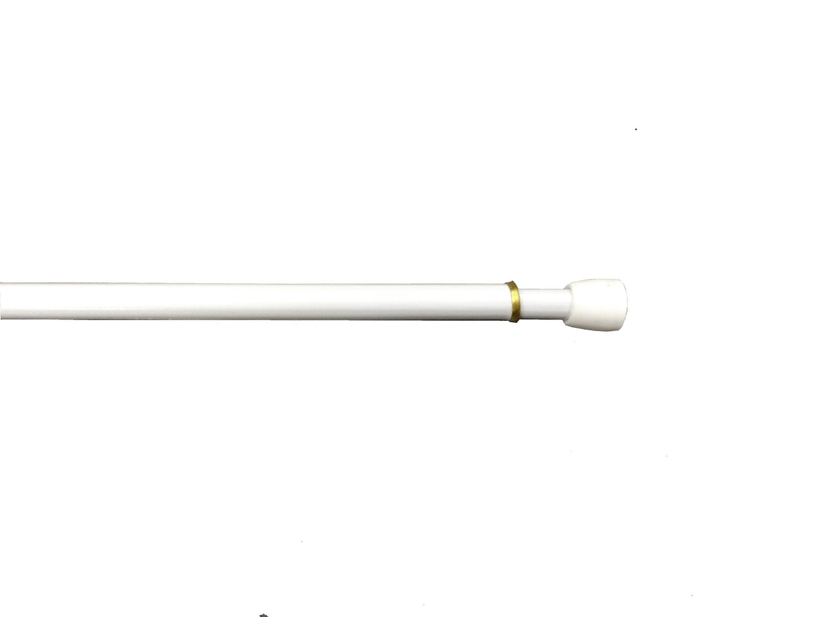Project Source 28-in to 48-in White Steel Tension Curtain Rod with Finials