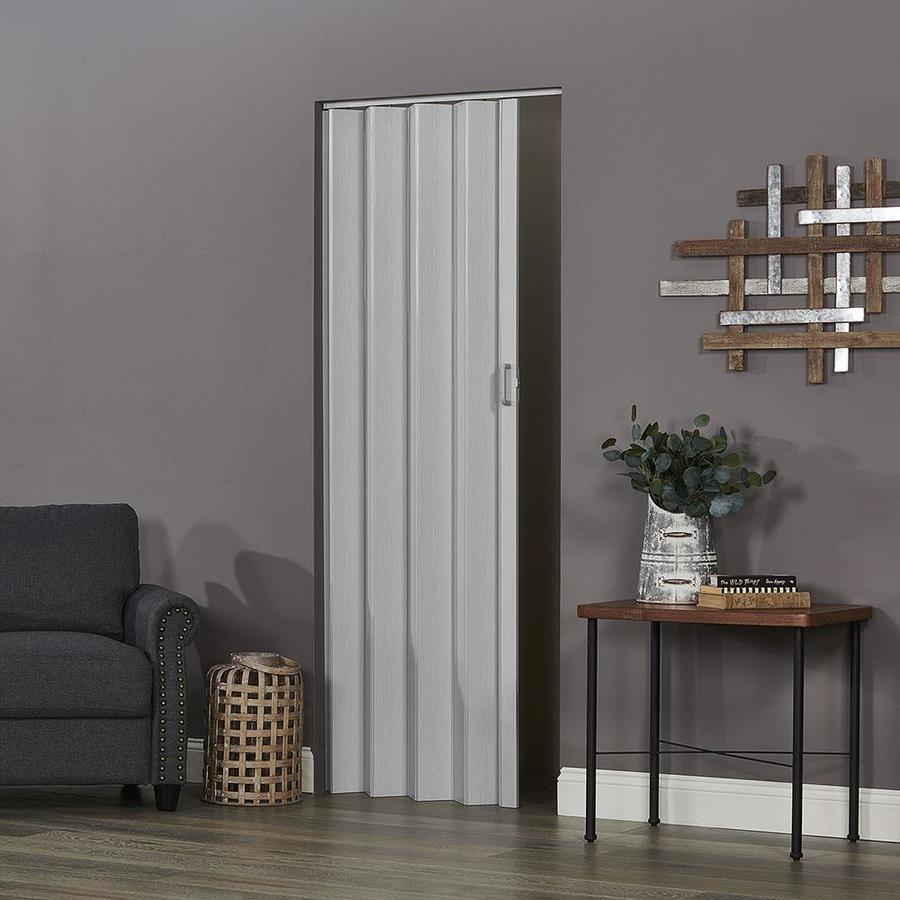 Spectrum Oakmont 48-in x 96-in White Vinyl Accordion Door (Hardware Included) - Super Arbor