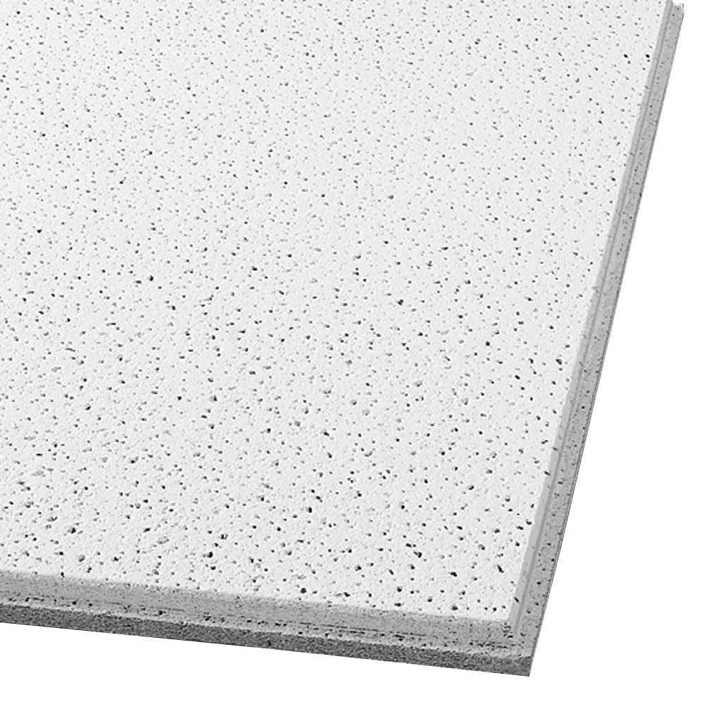 Armstrong Ceilings Fine Fissured Contractor Drop Ceiling Tiles, 24-in x 24-in, Tegular 15/16-in Edge, White, 16-Pack