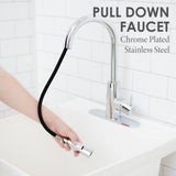 Complete 22.875 in. x 23.5 in. White 19 Gal. Utility Sink Set with Metal Hybrid Chrome High Arc Pull-Down Faucet - Super Arbor