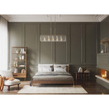 Progress Lighting Glayse 5-Light Brushed Nickel Linear Kitchen Island Light with Clear Beveled Glass