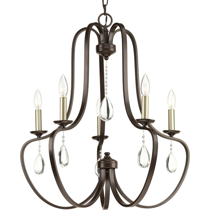 Progress Lighting Anjoux 5-Light Antique Bronze Transitional Chandelier