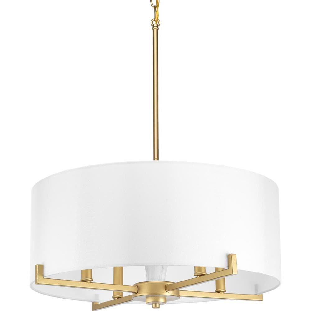 Progress Lighting Palacio 4-Light Vintage Gold Modern/Contemporary Drum Medium Hanging Pendant Light