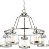 Progress Lighting Judson 5-Light Polished Nickel Farmhouse Chandelier