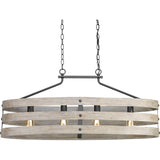 Progress Lighting Gulliver 4-Light Graphite Farmhouse Linear Large Hanging Kitchen Island Light