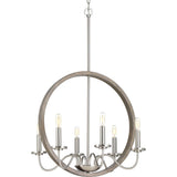 Progress Lighting Fontayne 6-Light Brushed Nickel Farmhouse Chandelier