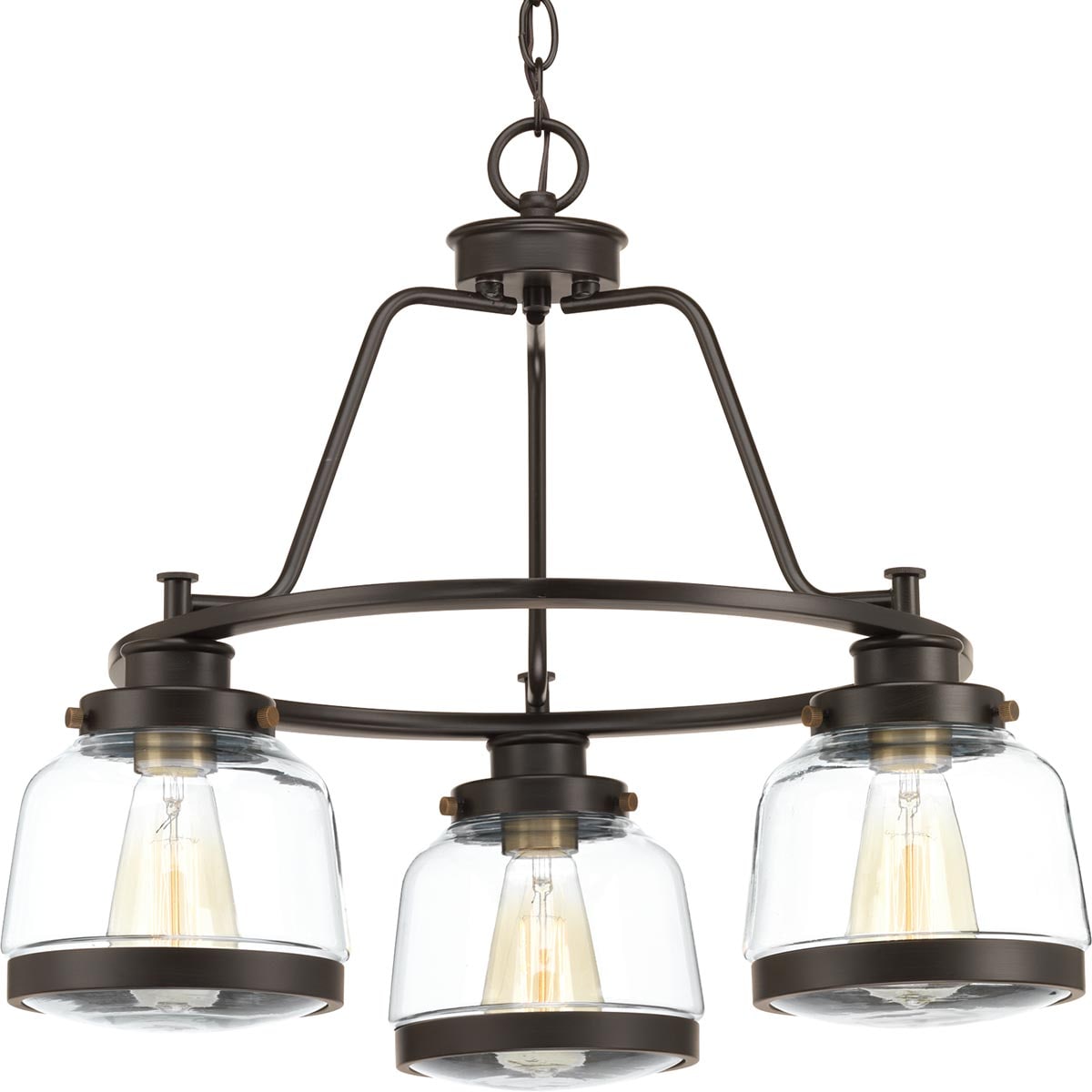 Progress Lighting Judson 3-Light Antique Bronze Farmhouse Chandelier