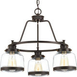 Progress Lighting Judson 3-Light Antique Bronze Farmhouse Chandelier