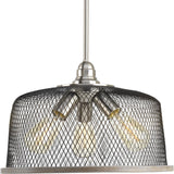 Progress Lighting Tilley 3-Light Brushed Nickel Industrial Drum Medium Hanging Pendant Light