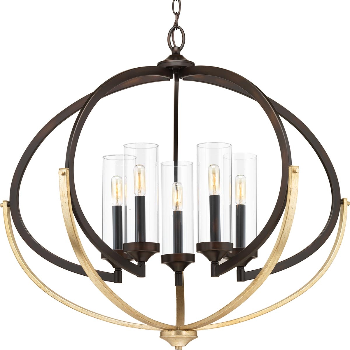 Progress Lighting Evoke 5-Light Antique Bronze Transitional Chandelier