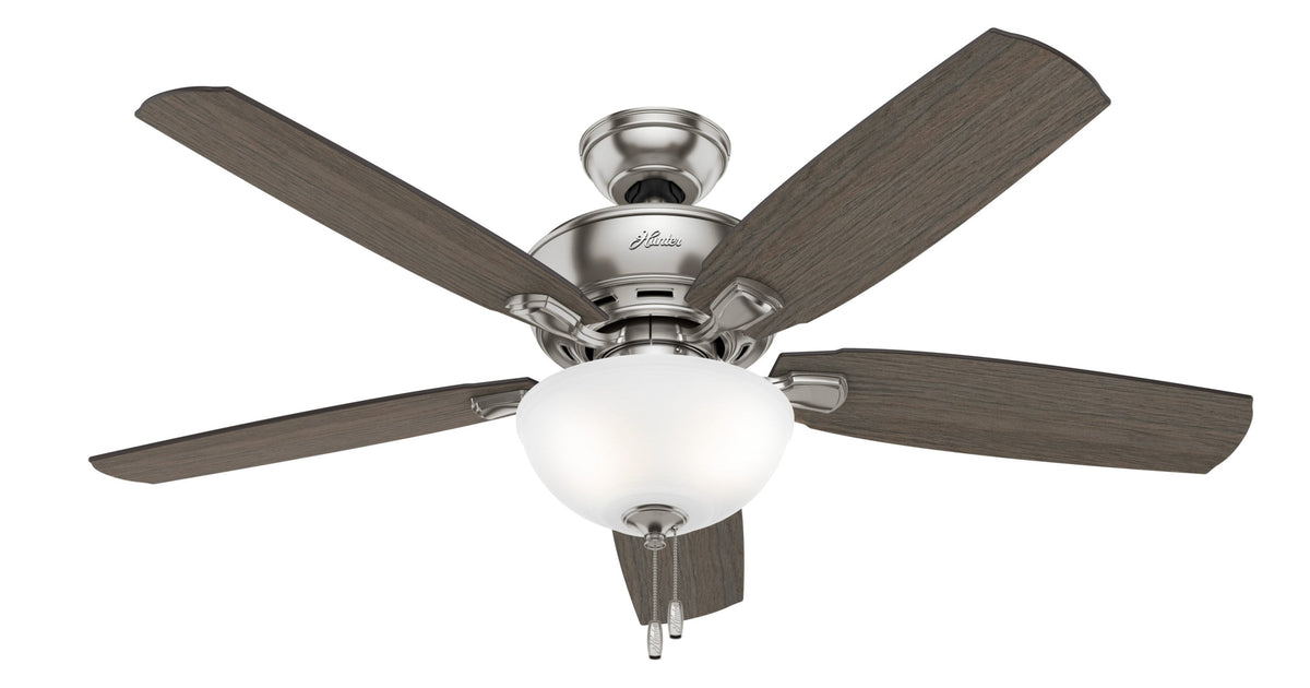 Hunter Creekside LED 52-in Satin Nickel Indoor Ceiling Fan with Light Kit, 5-Blade