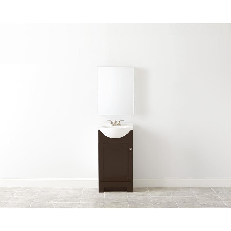 Style Selections Euro 18-in White Single Sink Bathroom Vanity with White Cultured Marble Top - Super Arbor