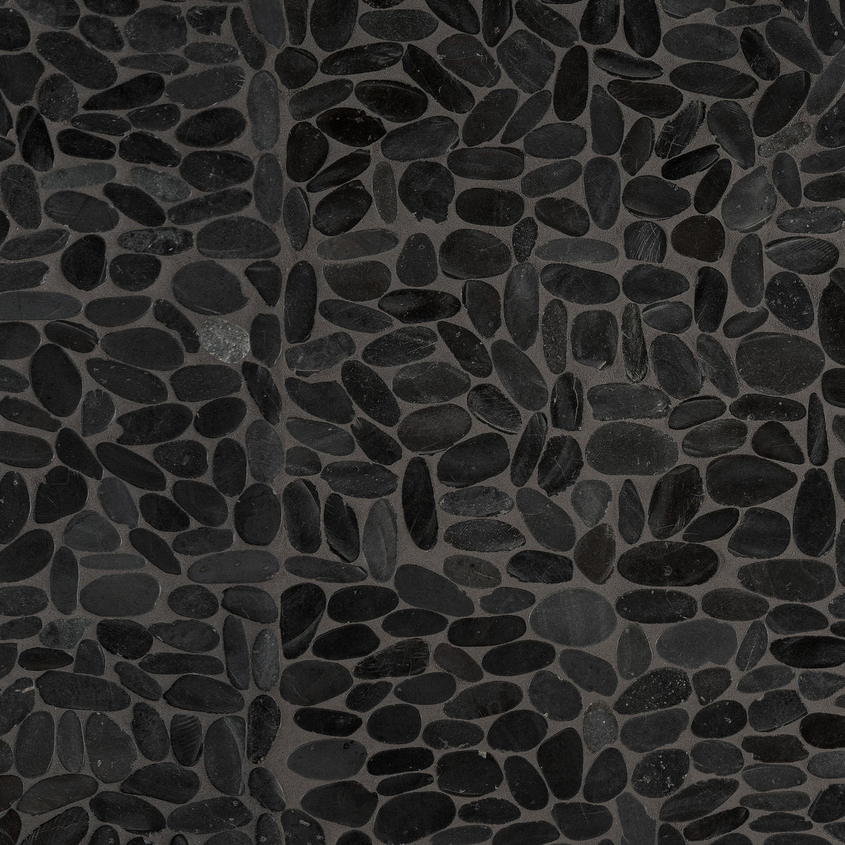Satori River Rock Black 12-in x 12-in Natural Stone Marble Pebble Floor and Wall Tile (0.96-sq ft Piece)