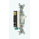 15 Amp Single-Pole Toggle Framed 4-Way AC Switch, White - Super Arbor