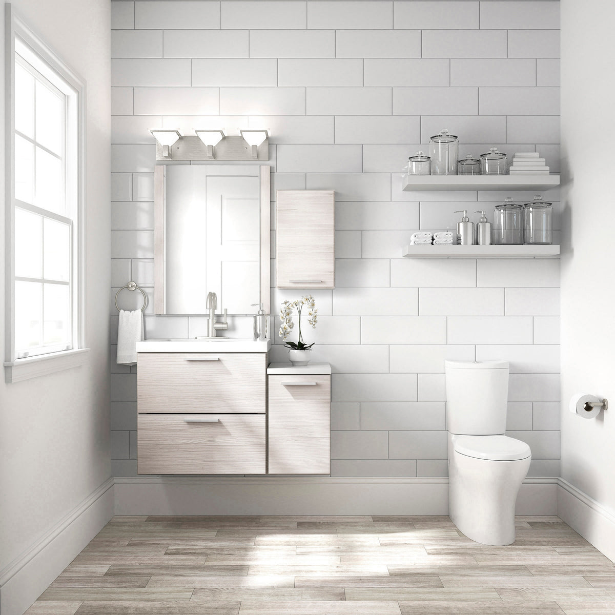 Style Selections Acadia 12-in x 20-in x 6.93-in White Soft Close Bathroom Wall Cabinet