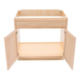 Project Source Oak Brook 36-in W x 35-in H x 23.75-in D Unfinished Oak Sink Base Cabinet, Fully Assembled