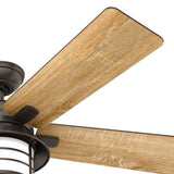 Hunter Lantern Bay LED 54-in Onyx Bengal Bronze Indoor/Outdoor Ceiling Fan with Remote, 5-Blade