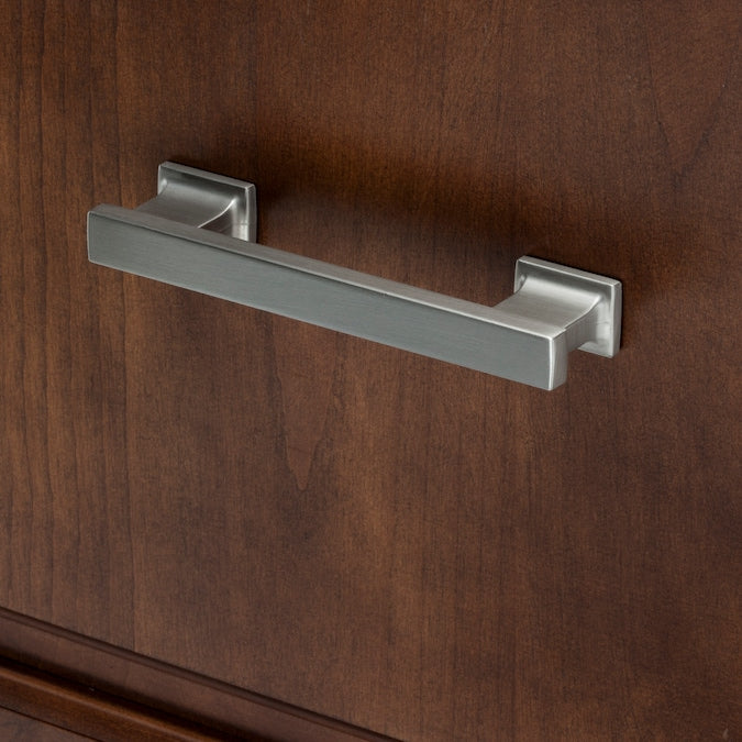 Sumner Street Home Hardware High desert 3-1/2-in (89mm) Center to Center Satin Nickel Rectangular Bar Drawer Pull