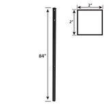 Ironcraft Berkshire 6-ft H x 2-in W Black Powder Coat Aluminum Flat-top Yard Line Fence Post