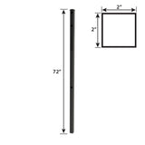 Ironcraft 6-ft H x 2-in W Black Powder Coat Aluminum Yard End Fence Post