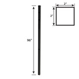 Ironcraft 2-in W Black Powder Coat Aluminum Flat-top Yard End Fence Post